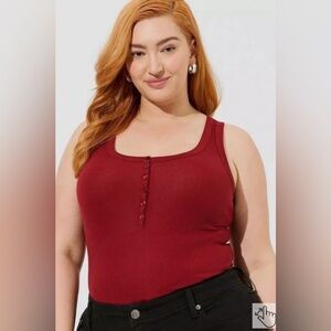 NWT Scoop neck Henley tank torrid